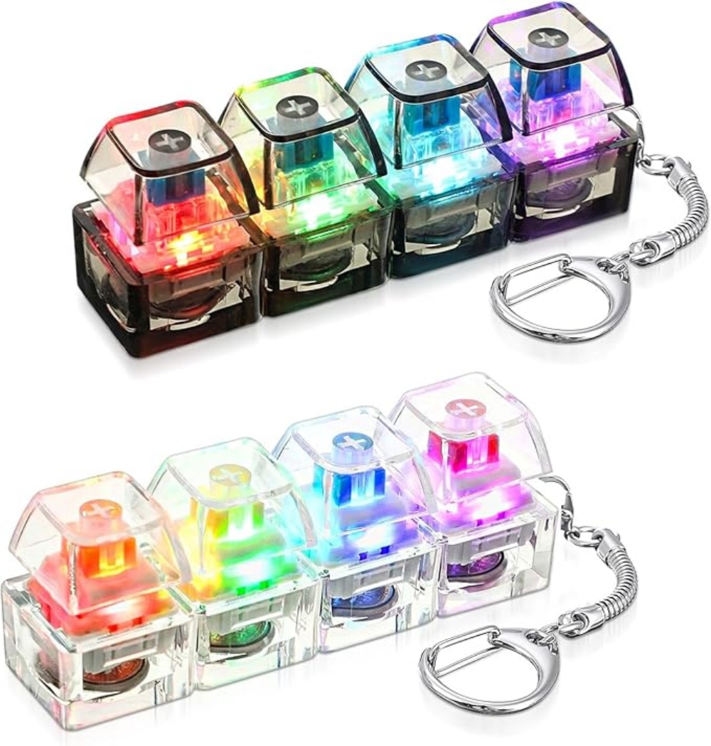 Office Tech Accessories - 1PC Light Up Keyboard Keychain Stress