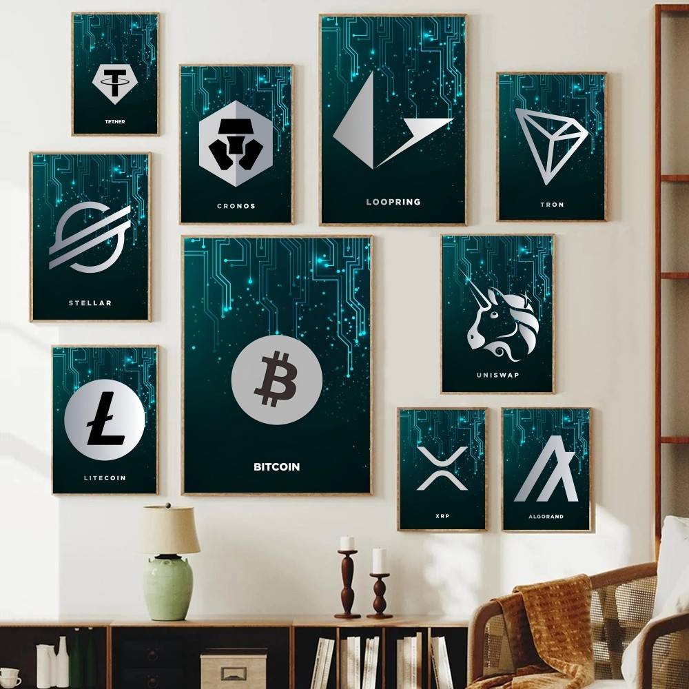 Tech Circuit Crypto Symbol Pos - огляд і ціна Tech Office Wallpaper