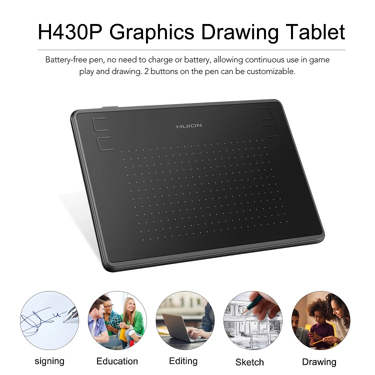 Stock H430P Animation Design A - огляд і ціна Drawing Pad Signature