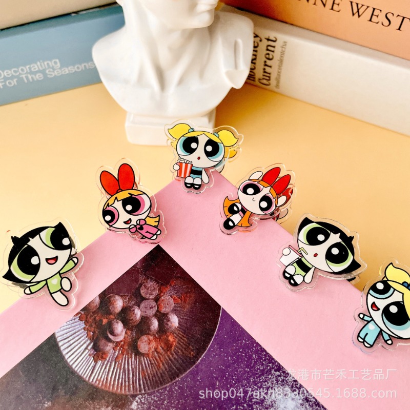 6PCS Kawaii The Powerpuffs Gir - огляд і ціна Office Tech Accessories