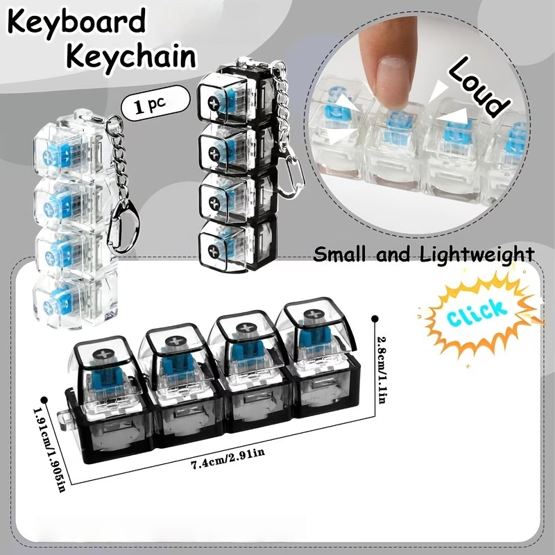 1PC Light Up Keyboard Keychain - огляд і ціна Office Tech Accessories